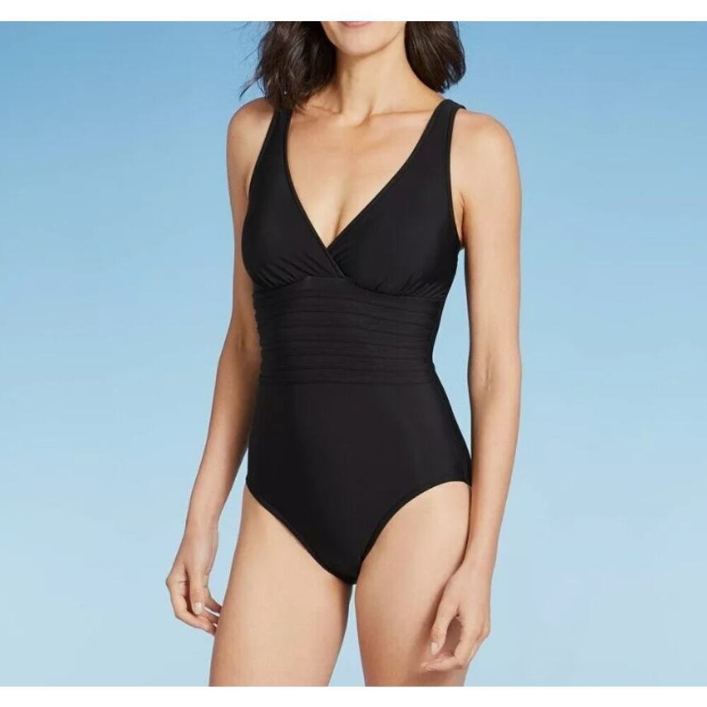 Aqua Green Womens One Piece Black Small Swimsuit Swimwear Bathing Suit NWT